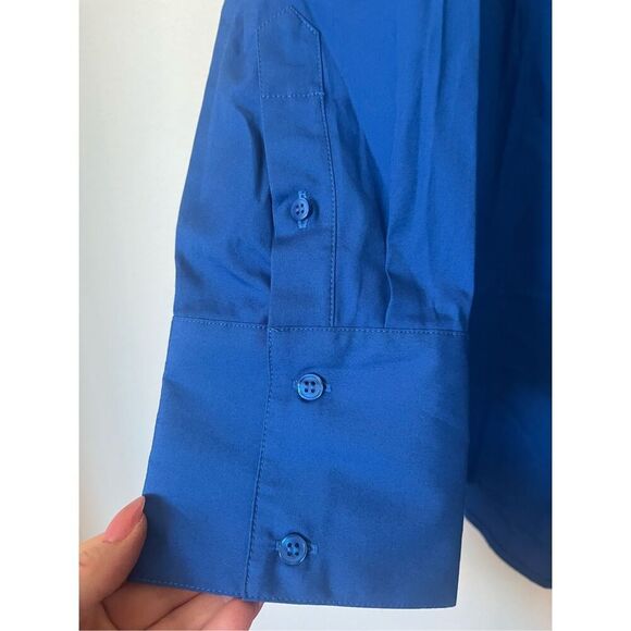 Nordstrom Poplin Two-Pocket Button-Up Shirt - Blue Marmara NEW - Picture 7 of 8